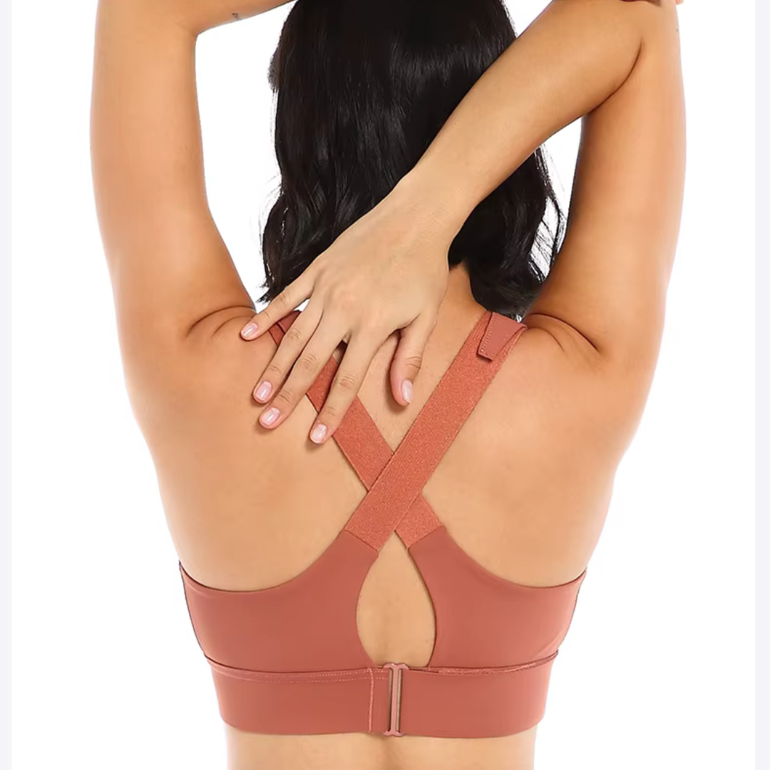 Brassière de Sport Zippée avec Bretelles Réglables et à Maintien Fort