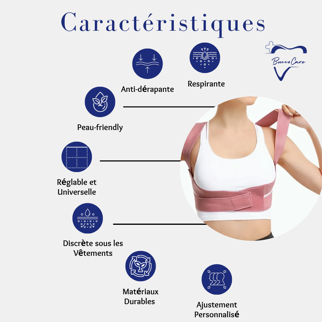 Correcteur de posture pour le dos à sangle facile CarePosture™