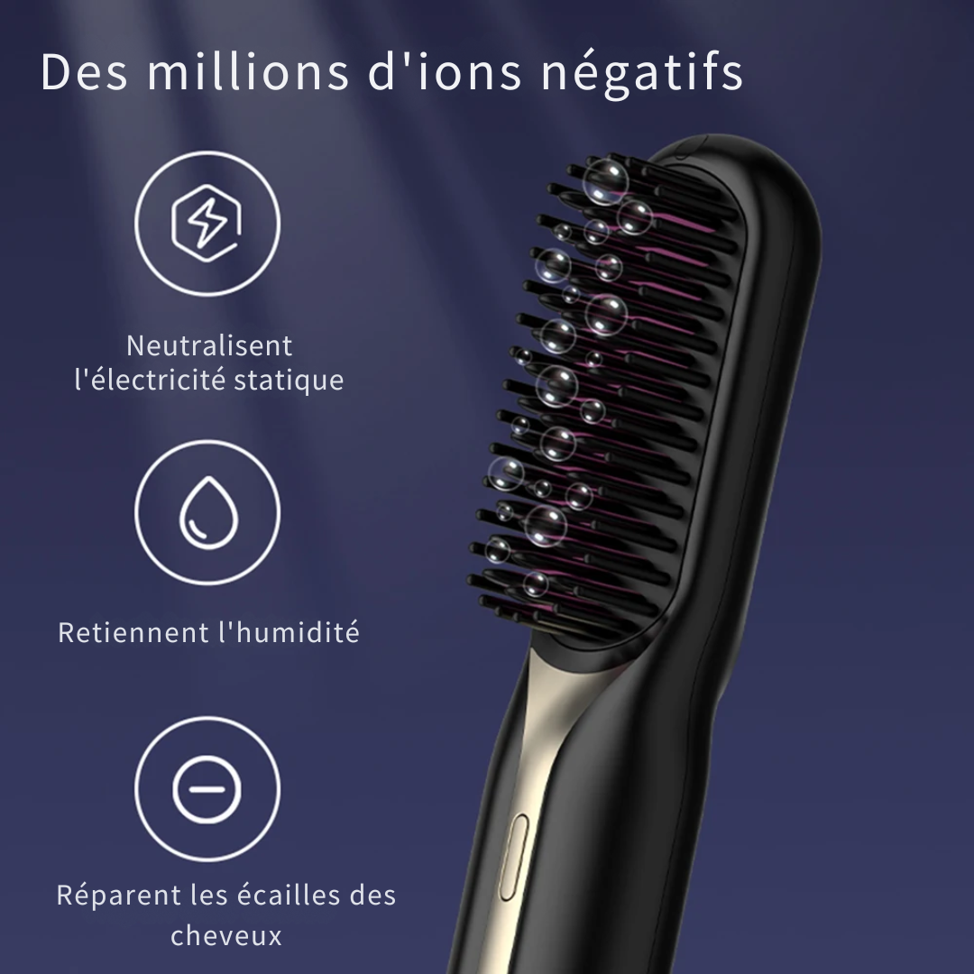 Brosse Lissante Rechargeable Sans Fil CareCheveux™