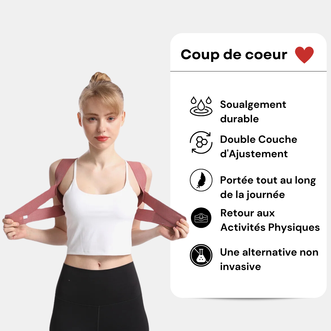 Correcteur de posture pour le dos à sangle facile CarePosture™