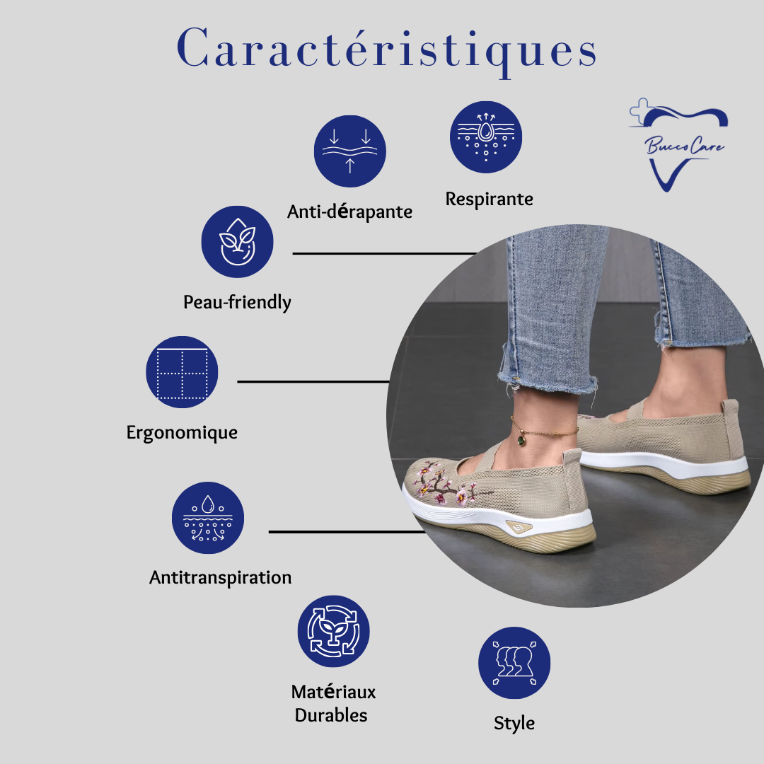 Chaussures Orthopédiques Femme Décontractées en Maille Respirante – Élégantes et Confortables