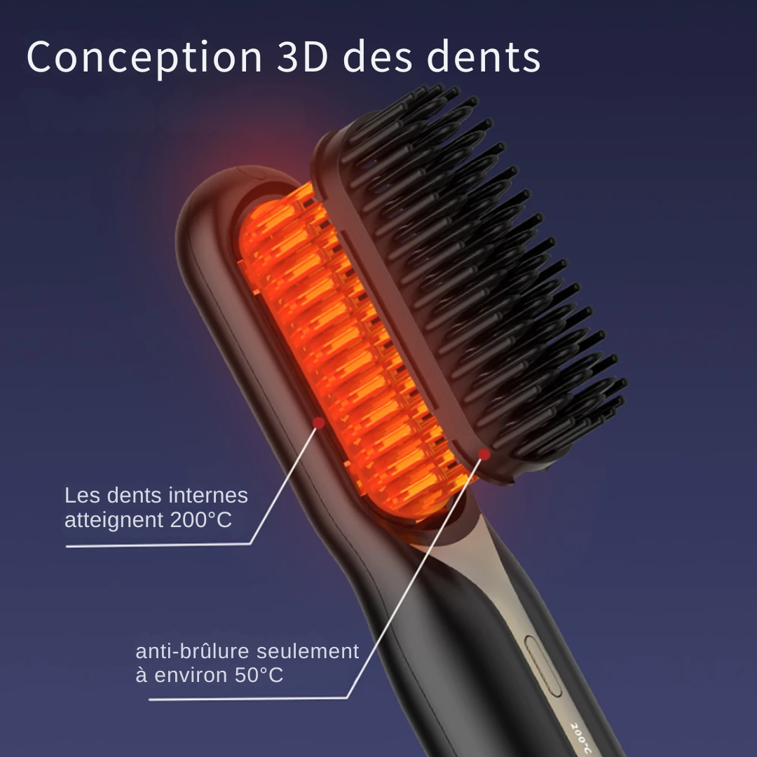 Brosse Lissante Rechargeable Sans Fil CareCheveux™