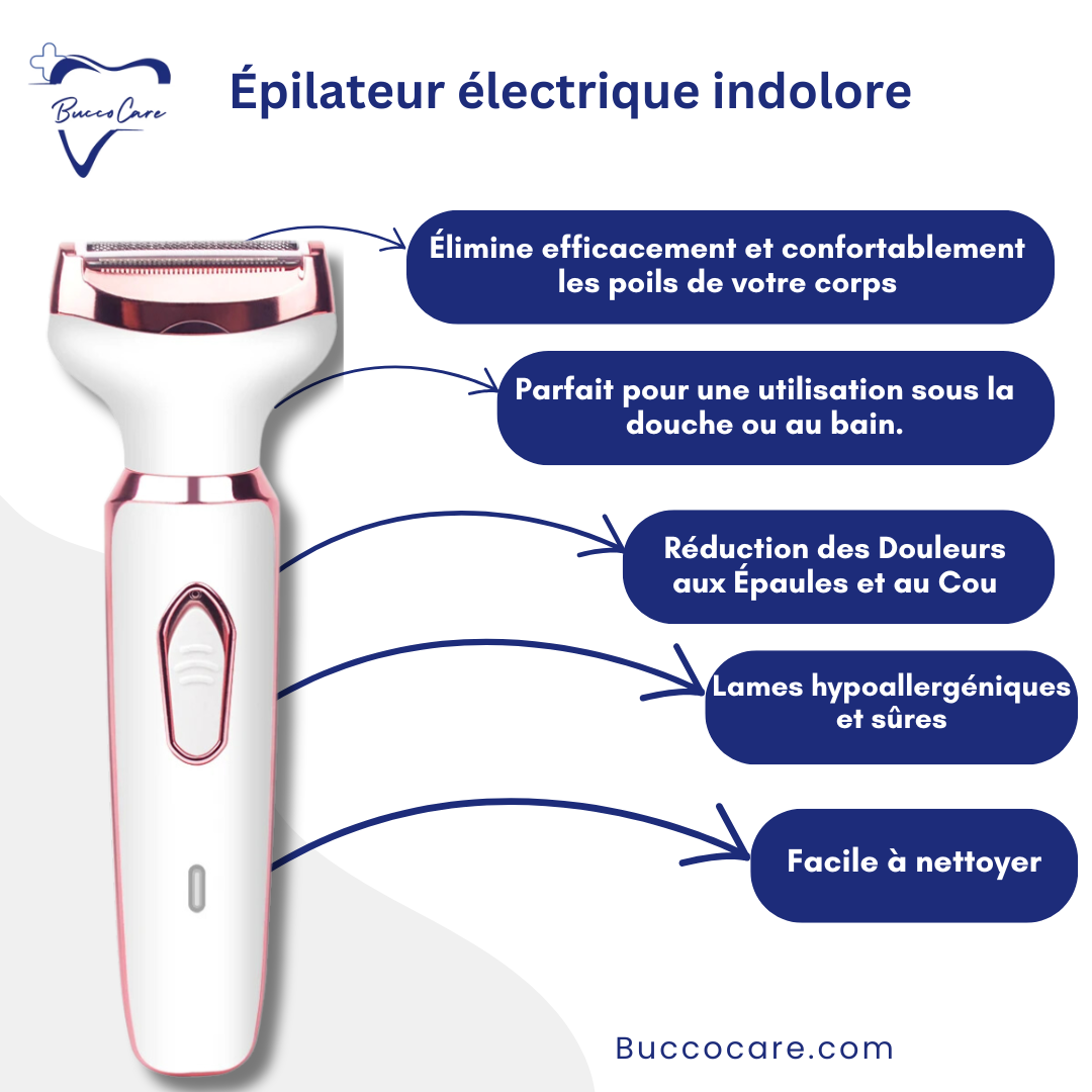 Épilateur électrique indolore, rechargeable et sans fil pour femmes tout en 1 CareCorps™