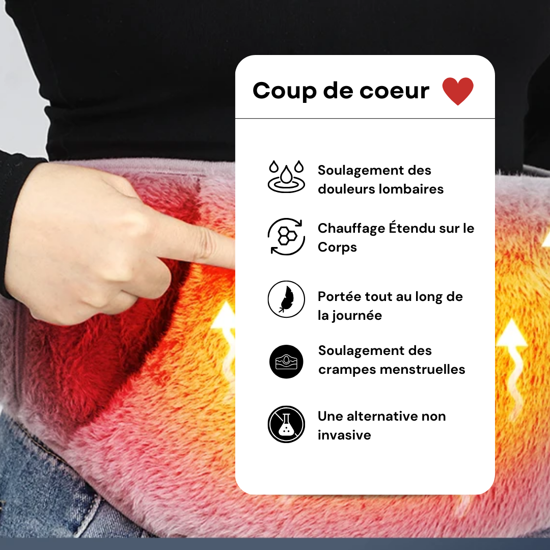 Ceinture Chauffante Abdominale & Lombaire – Douleurs Menstruelles et Bas du Dos