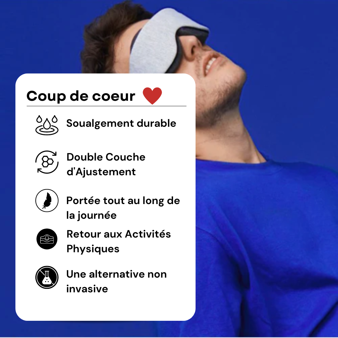 Masque de Sommeil 3D en Coton Respirant - Ajustable et Confort sans Pression Oculaire