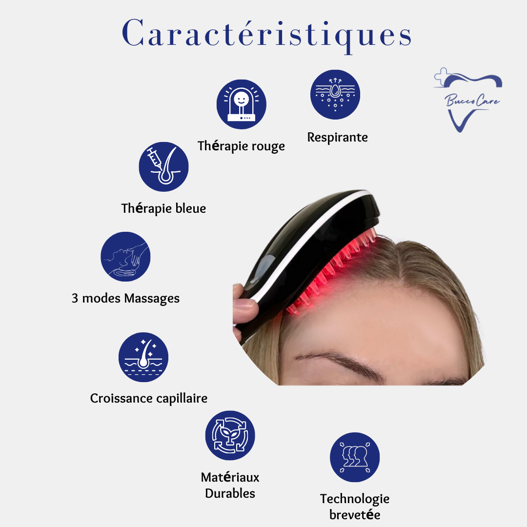 Brosse Capillaire Stimulante Tout-en-un pour Croissance et Vitalité des Cheveux CareThérapie™