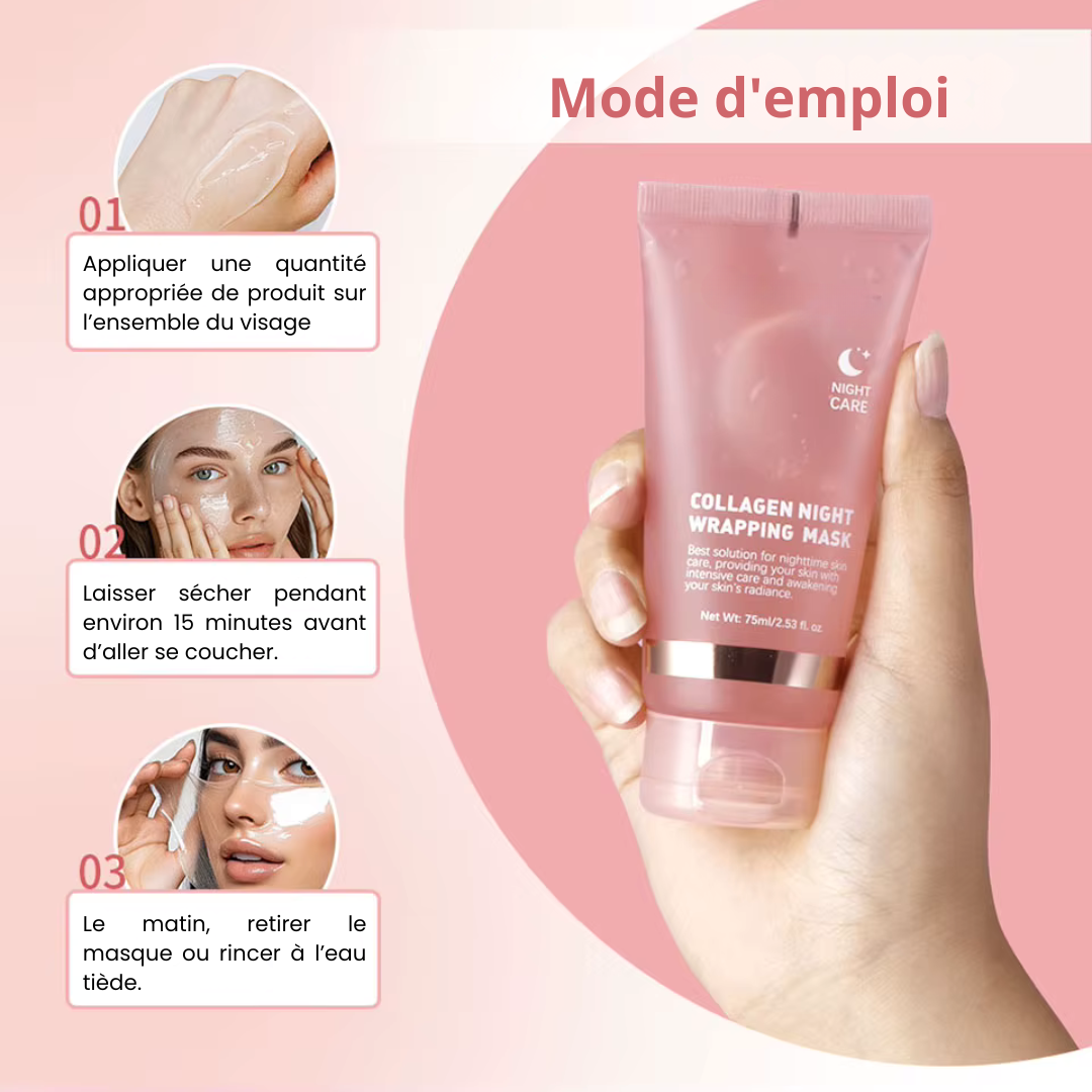 Masque de nuit au collagène pour le visage, hydratant, nourrissant et anti-relâchement