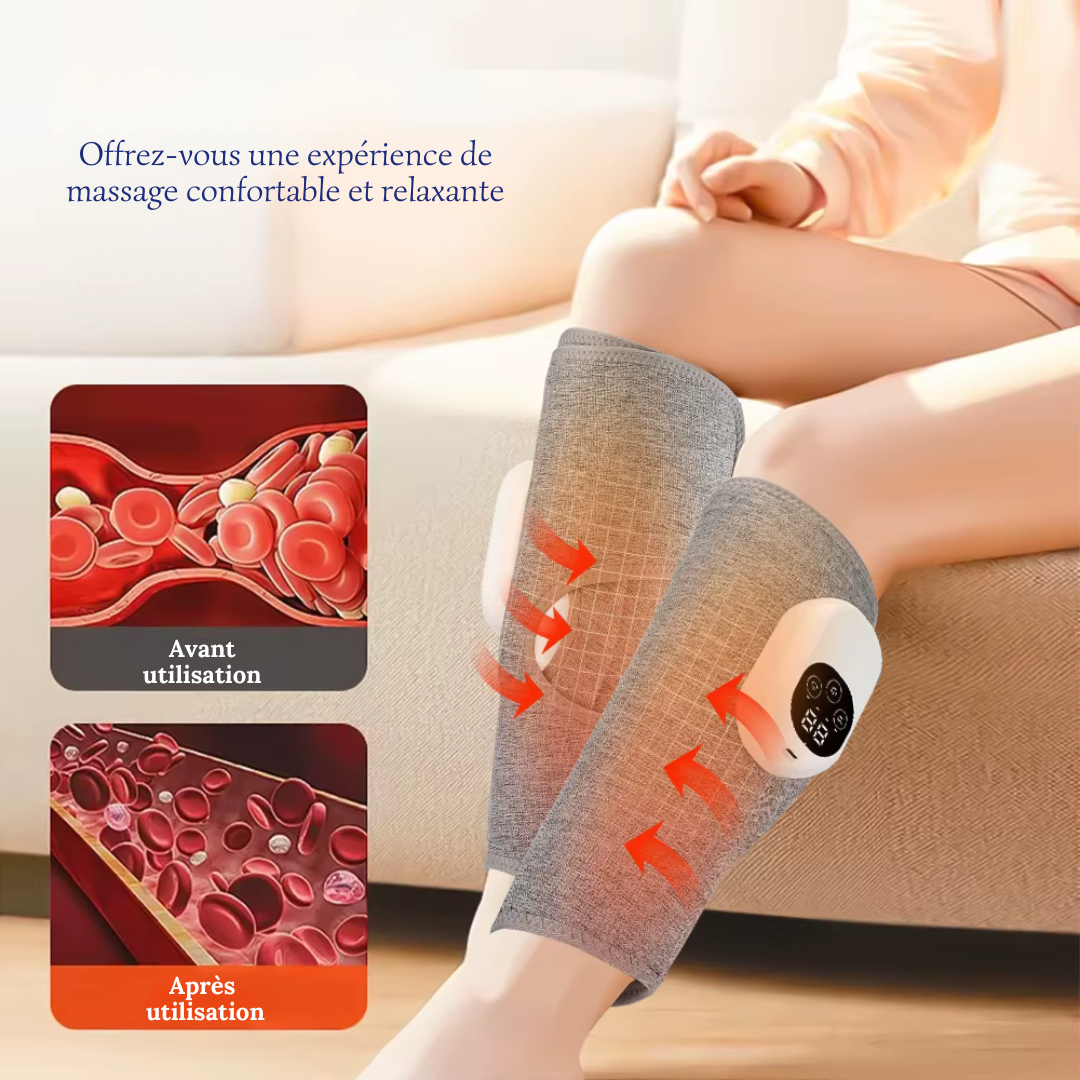 Masseur de Jambes Électrique Rechargeable à Compression d'Air 360°