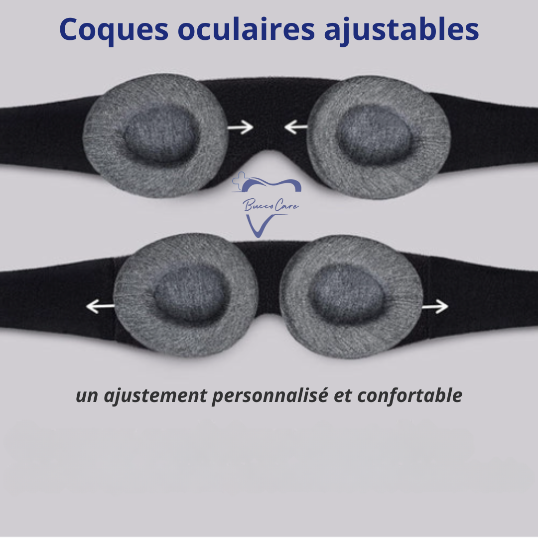 Masque de Sommeil 3D en Coton Respirant - Ajustable et Confort sans Pression Oculaire