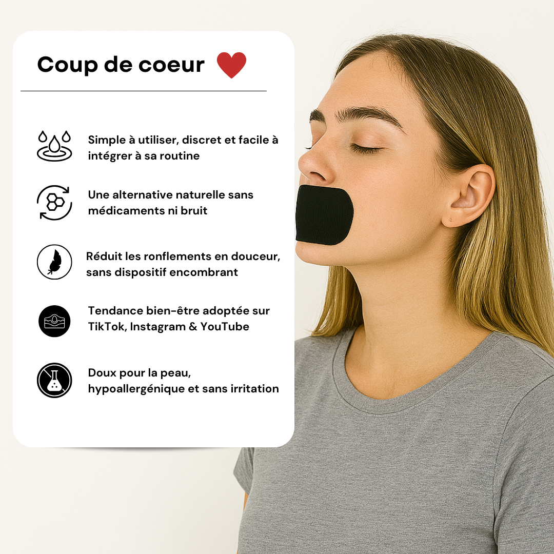 Bandes buccales sommeil – bouche fermée pour respiration nasale et confort nocturne