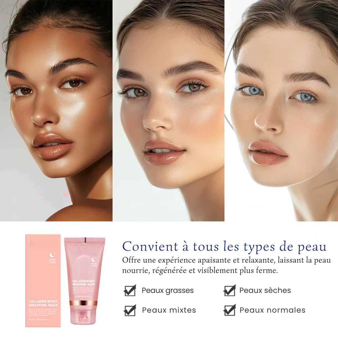 Masque de nuit au collagène pour le visage, hydratant, nourrissant et anti-relâchement