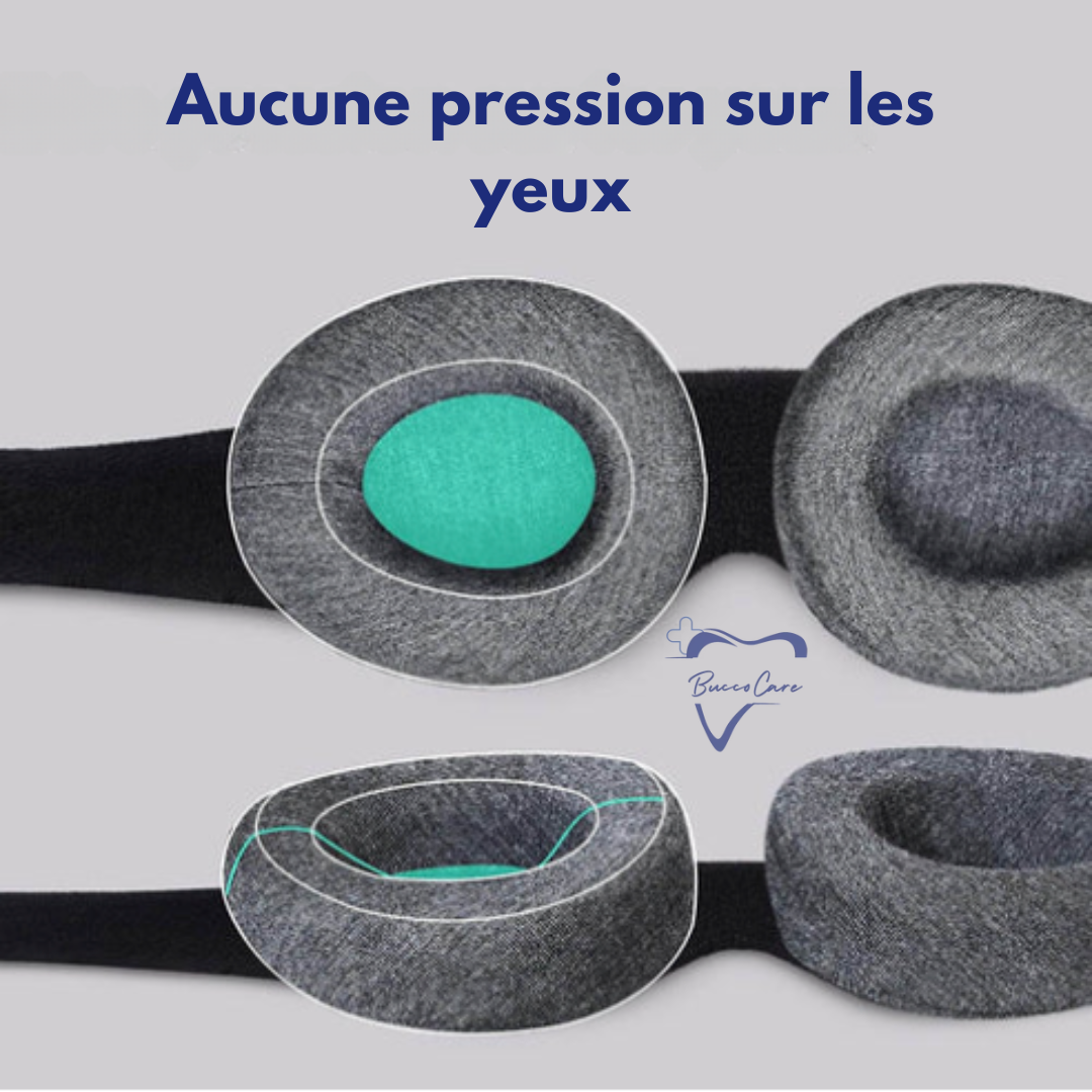 Masque de Sommeil 3D en Coton Respirant - Ajustable et Confort sans Pression Oculaire