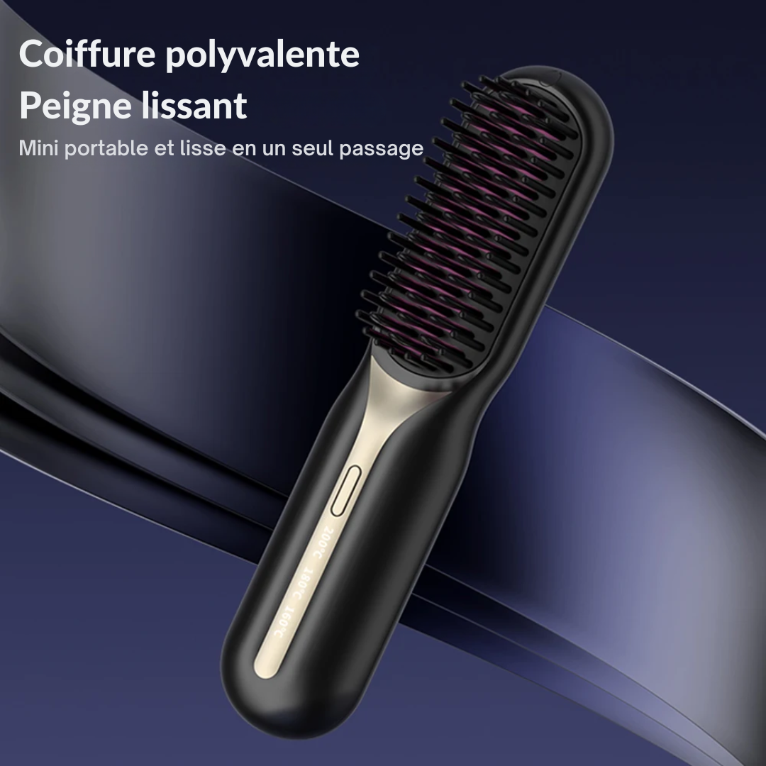 Brosse Lissante Rechargeable Sans Fil CareCheveux™