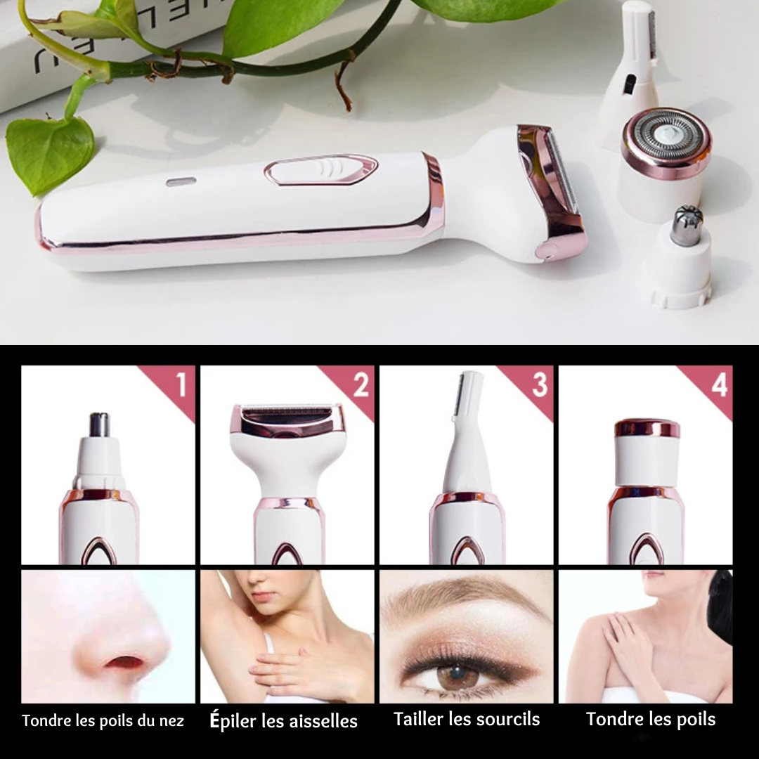Épilateur électrique indolore, rechargeable et sans fil pour femmes tout en 1 CareCorps™