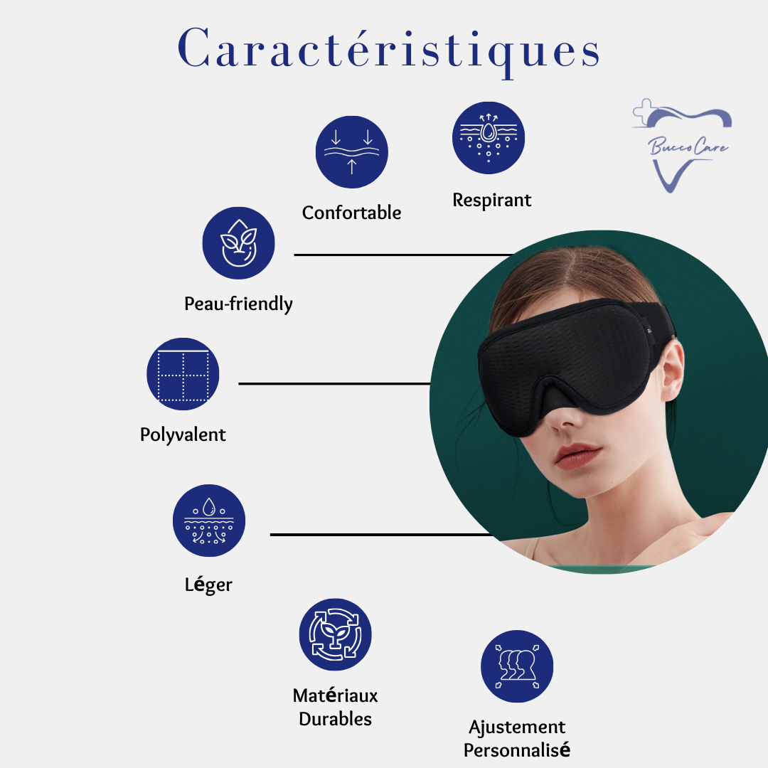 Masque de sommeil 3D en coton respirant CareSommeil ™
