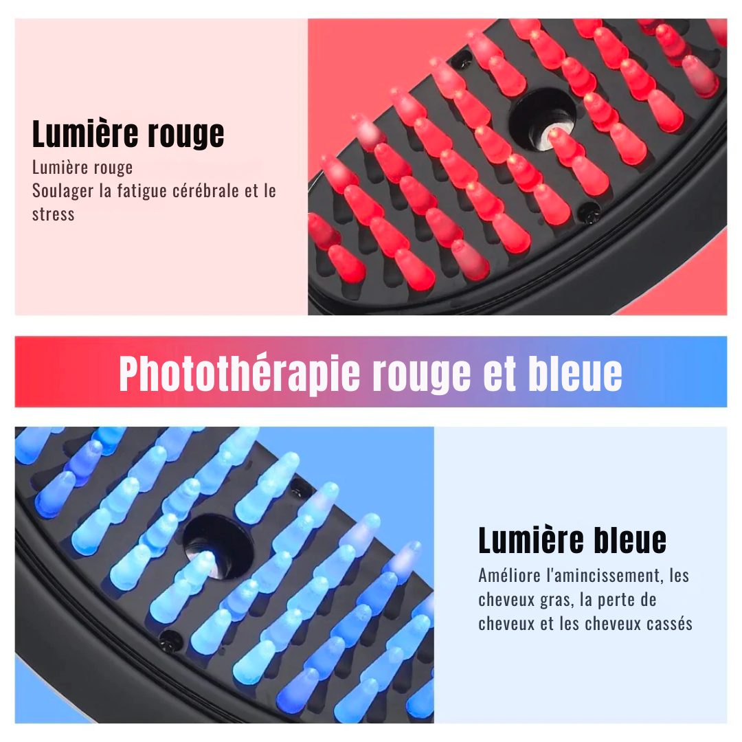 Brosse Capillaire Stimulante Tout-en-un pour Croissance et Vitalité des Cheveux CareThérapie™