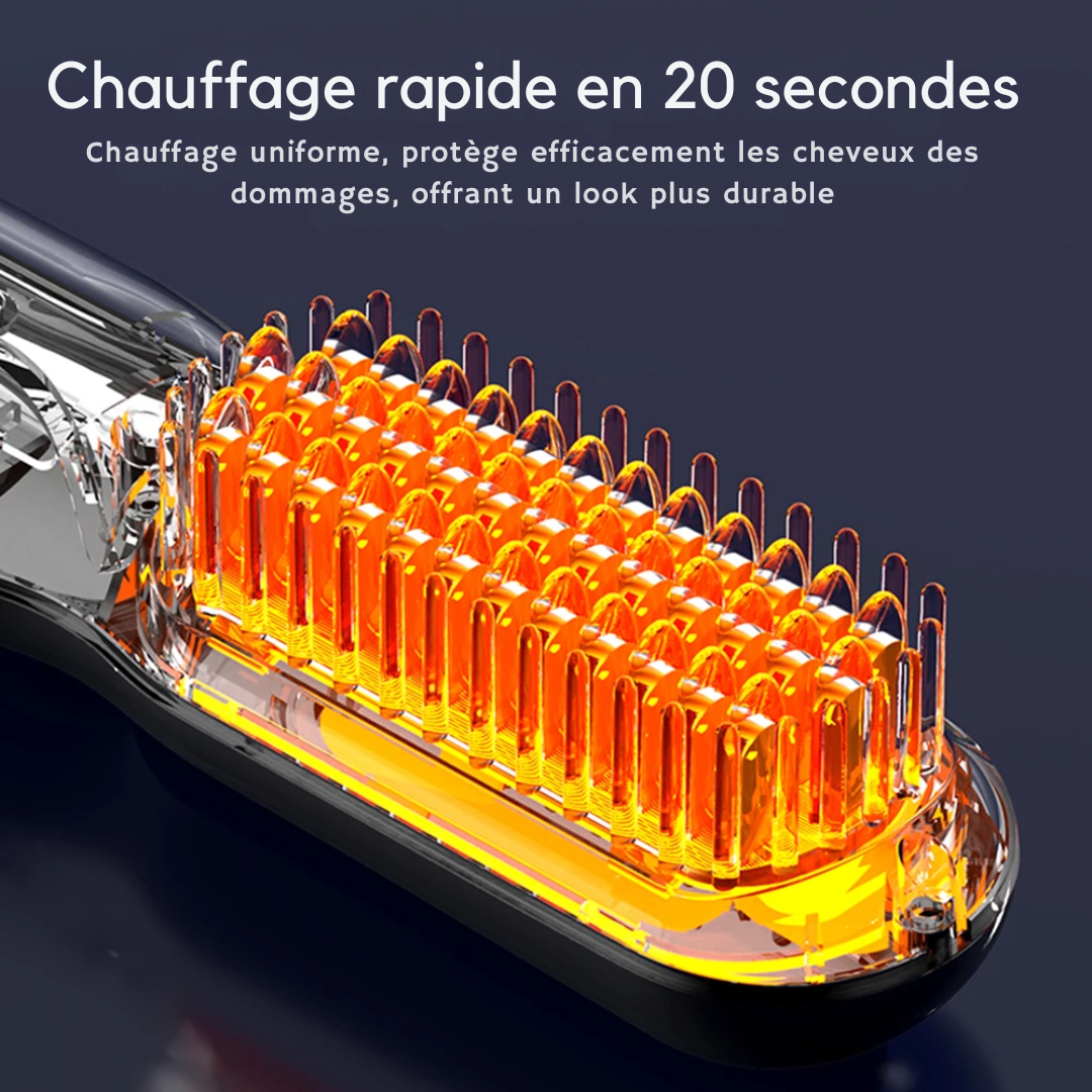 Brosse Lissante Rechargeable Sans Fil CareCheveux™