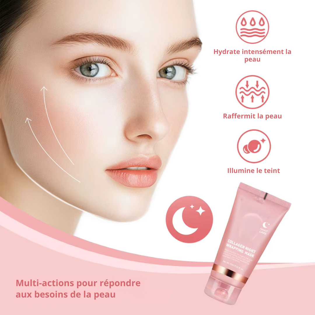 Masque de nuit au collagène pour le visage, hydratant, nourrissant et anti-relâchement
