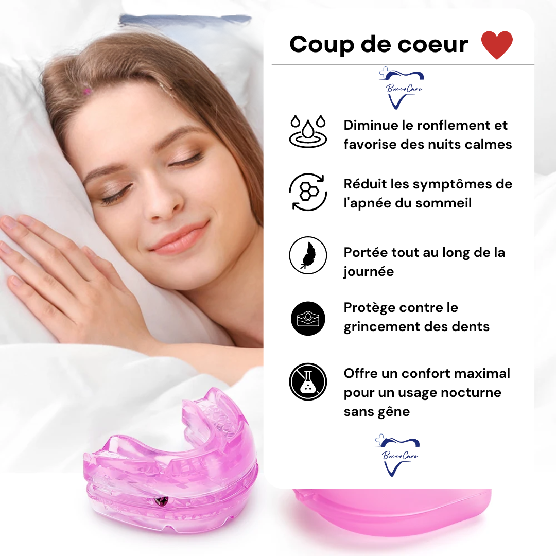 Orthèse d'avancée mandibulaire anti-ronflement à réglage précis et confort doux